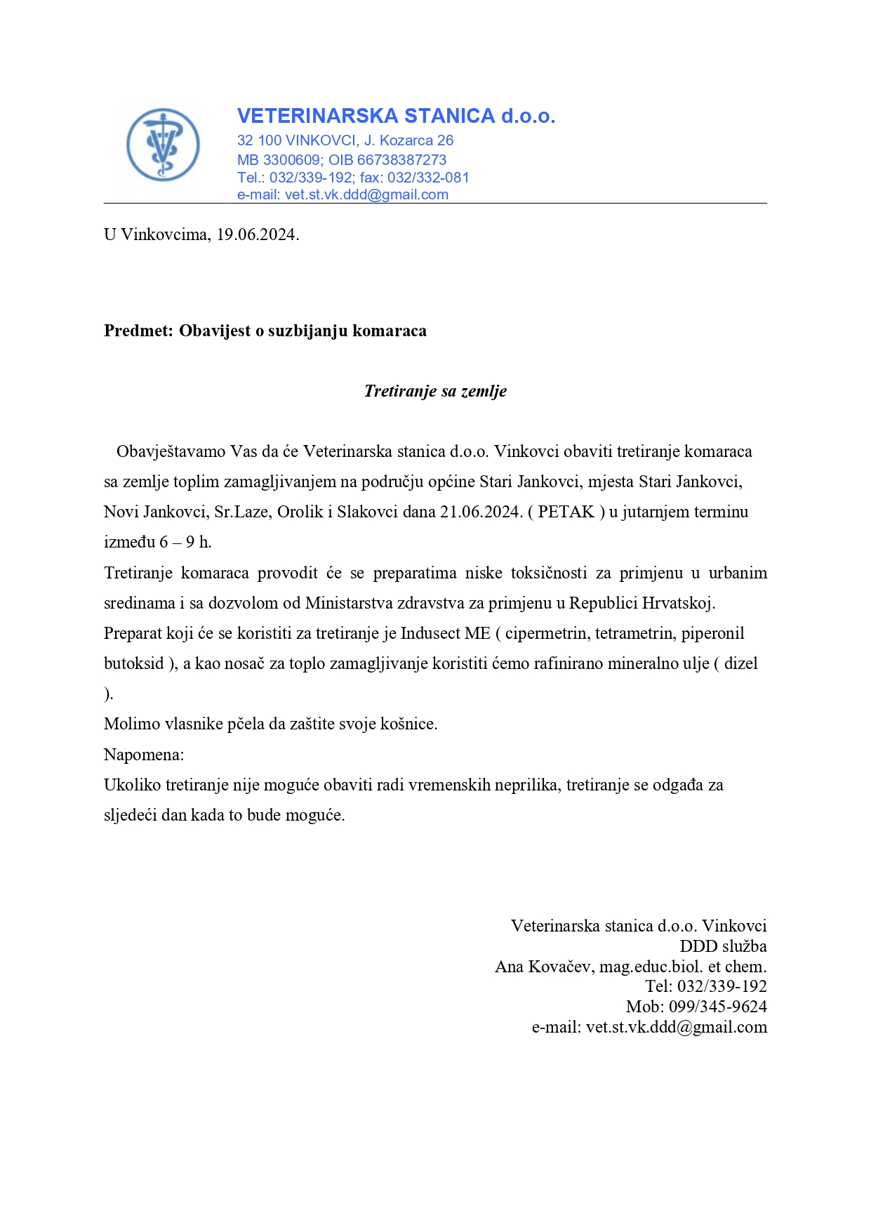 Obavijest o adult.tretiranju komaraca Općina St. Jankovci page 0001