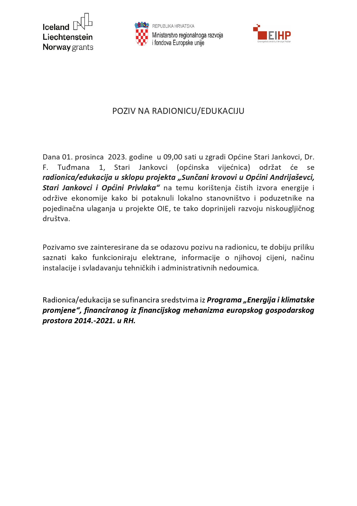 Poziv na radionicu edukaciju page 0001